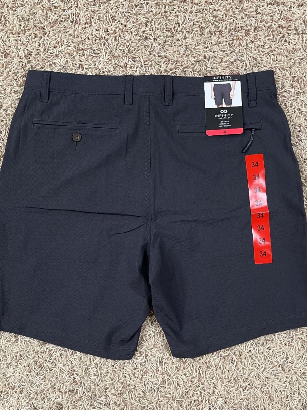 Infinity Men's Hybrid Stretch Shorts Dark Gray, Size 34 (New)